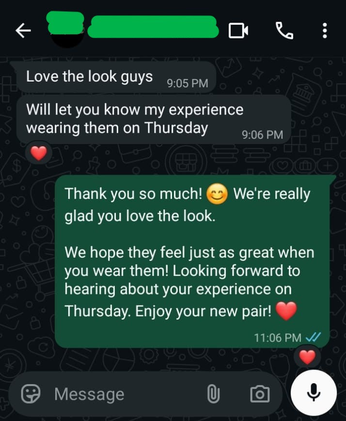 WhatsApp review screenshot