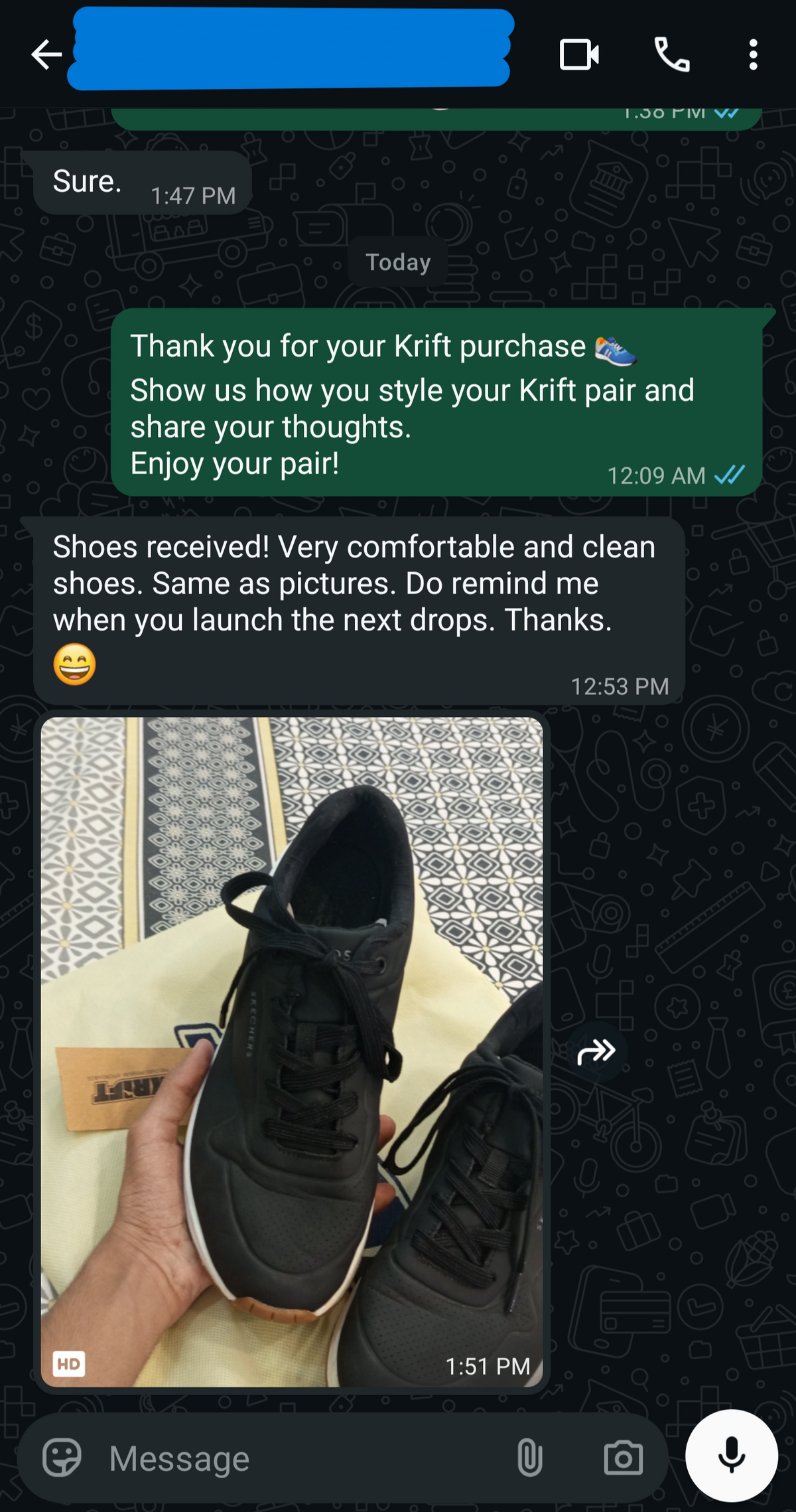 WhatsApp review screenshot